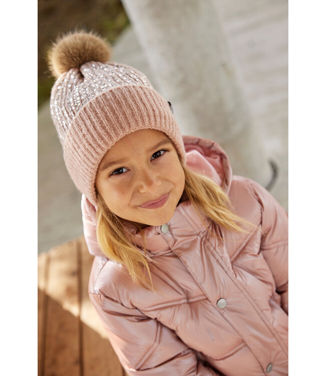 Minymo Steppjacke glänzend rosa - recycelt