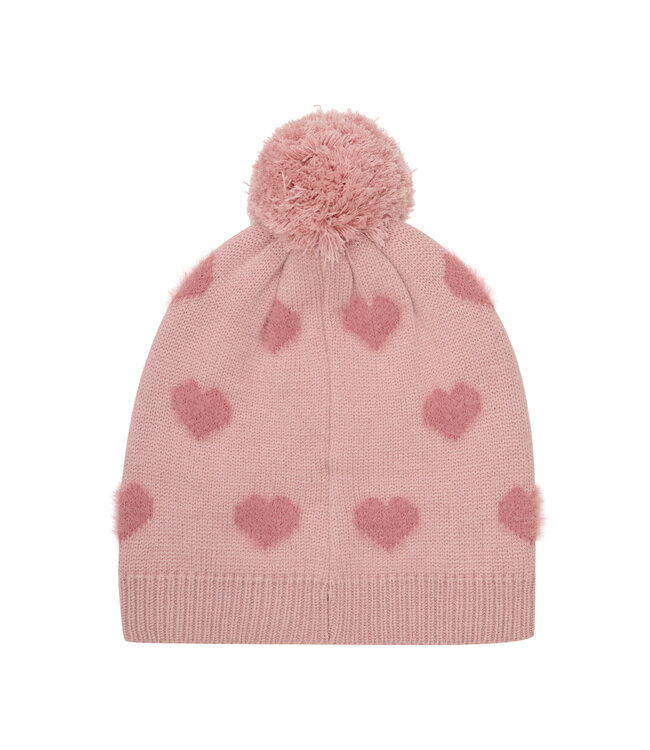 Minymo Mütze Teddy-Floor-Strick mit Herzen