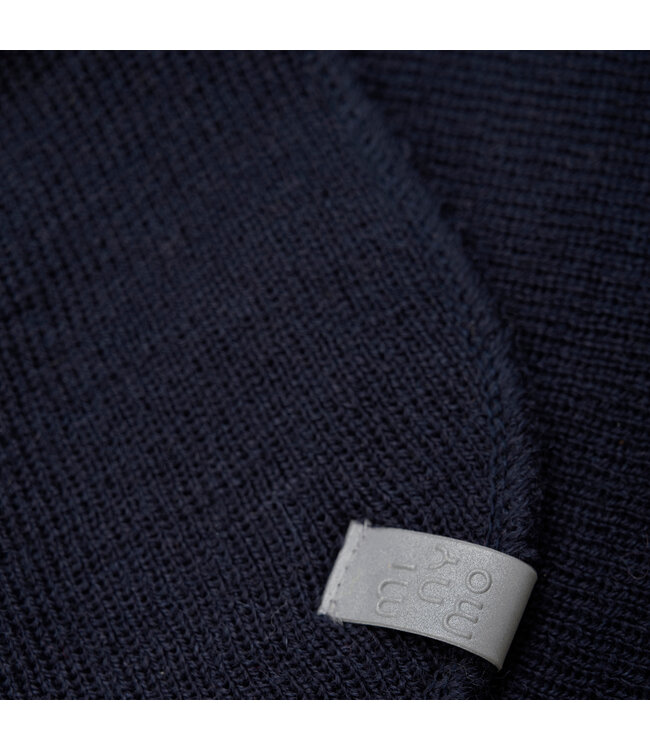 Minymo Halswärmer - Loop mit Kragen - Wollmix navyblau