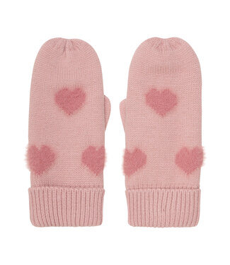 Minymo Fäustlinge Teddy-Floor-Strick mit Herzen