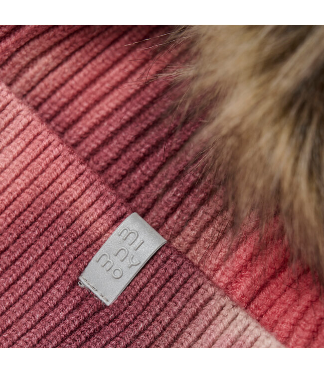 Minymo Mütze Batikstil und abnehmbarem Bommel withered rose