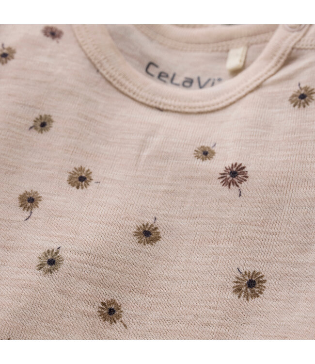 CeLaVi Body langarm Merinowolle Blumen rose dust