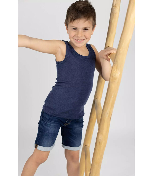 Engel Natur Unterhemd - Achselhemd - Wolle/Seide navyblau