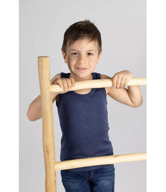 Engel Natur Unterhemd - Achselhemd - Wolle/Seide navyblau