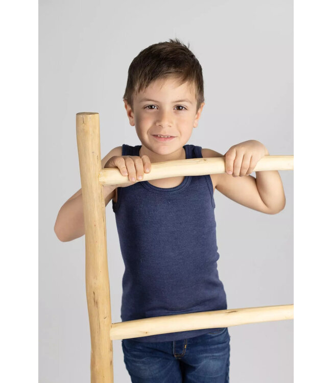 Engel Natur Unterhemd - Achselhemd - Wolle/Seide navyblau