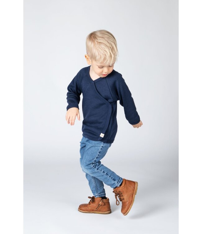 Engel Natur Wickelshirt Baby - Wolle/Seide navyblau