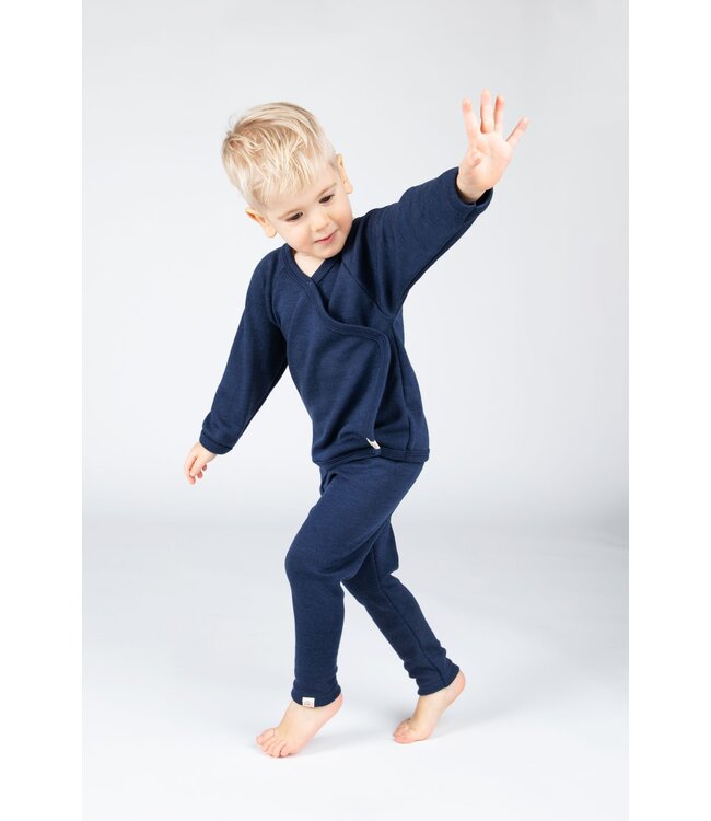 Engel Natur Wickelshirt Baby - Wolle/Seide navyblau