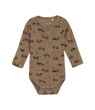 CeLaVi Body langarm Merinowolle Traktor cocoa creme