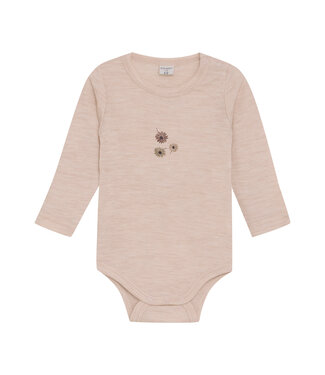 CeLaVi Body langarm Merinowolle Blumen gerippt dusty rose