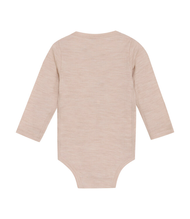 CeLaVi Body langarm Merinowolle Blumen gerippt dusty rose
