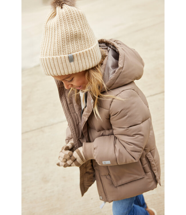 Minymo 3 er Pack Fingerhandschuhe Wollmix caribou