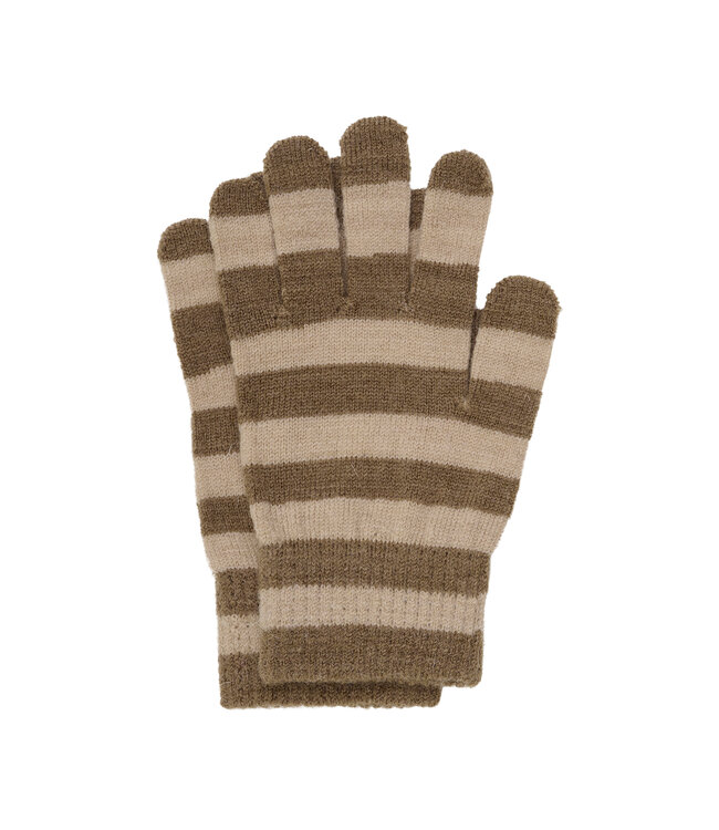 Minymo 3 er Pack Fingerhandschuhe Wollmix caribou