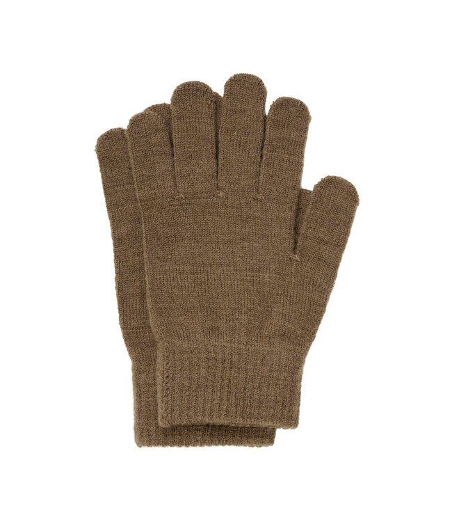 Minymo 3 er Pack Fingerhandschuhe Wollmix caribou