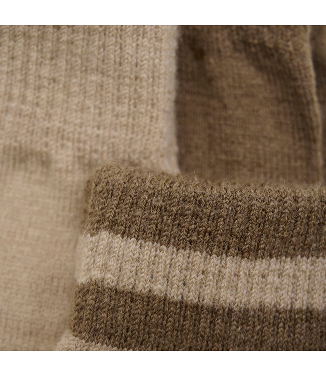 Minymo 3 er Pack Fingerhandschuhe Wollmix caribou