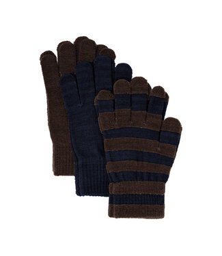 Minymo 3 er Pack Fingerhandschuhe Wollmix parisian nigh gestreiftt
