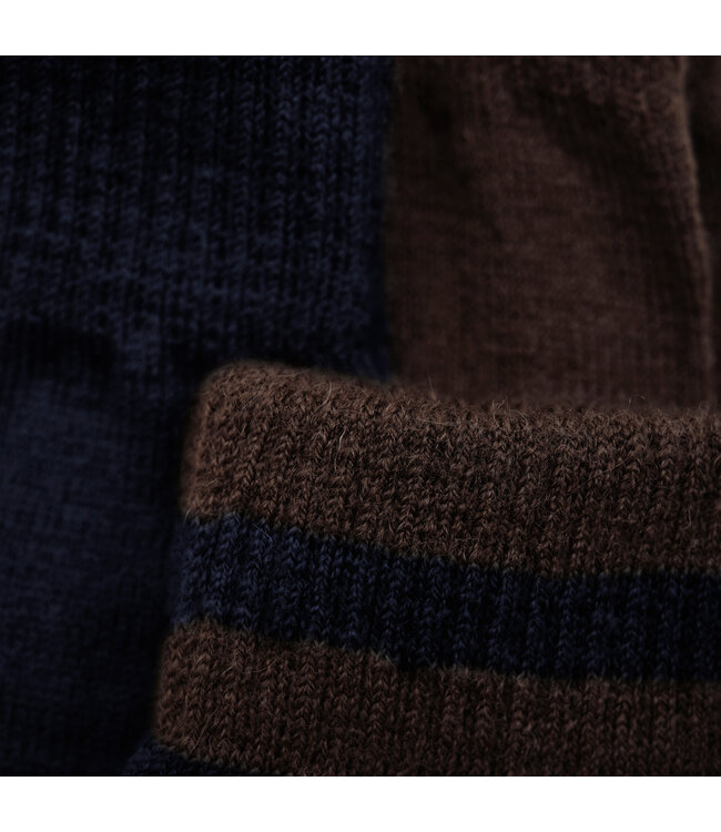 Minymo 3 er Pack Fingerhandschuhe Wollmix parisian nigh gestreiftt