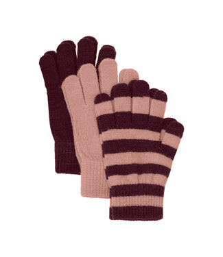 Minymo 3 er Pack Fingerhandschuhe Wollmix catawba grape