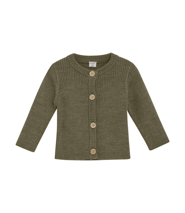 CeLaVi Strickjacke Merinowolle dusky green
