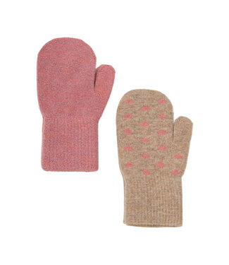 CeLaVi 2 er Pack Fäustlinge Wollmix brick dust