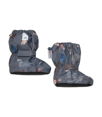 Minymo Füsslinge - Babystiefel - Tierdruck grau