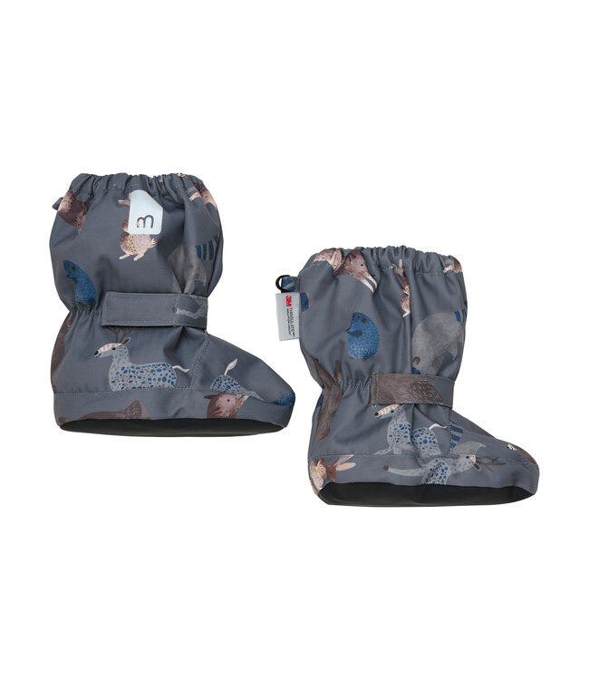 Minymo Füsslinge - Babystiefel - Tierdruck grau