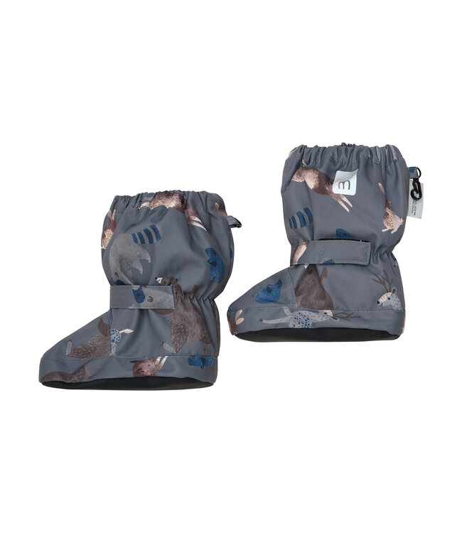 Minymo Füsslinge - Babystiefel - Tierdruck grau