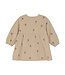 Minymo Kleid langarm Cord gefüttert - Biobaumwolle - Blumen oxford tan