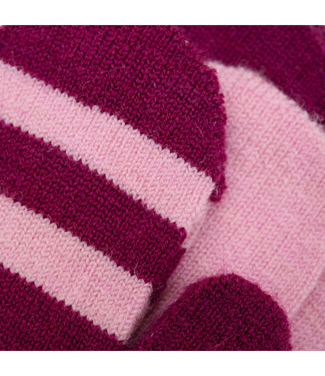 Minymo 3 er Pack Fäustlinge Wollmix magic pink