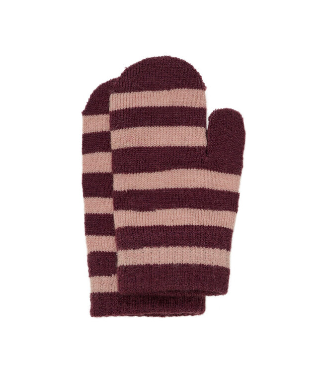 Minymo 3 er Pack Fäustlinge Wollmix catawba grape