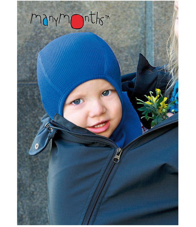 Manymonths Woll-Elefantenmütze - Schlupfmütze Merinowolle - blue mist