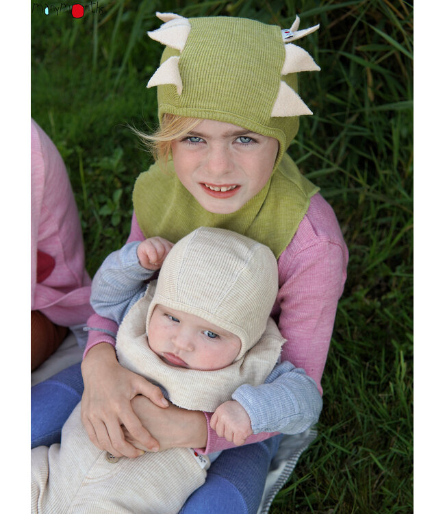 Manymonths Woll-Elefantenmütze - Schlupfmütze Merinowolle - blue mist