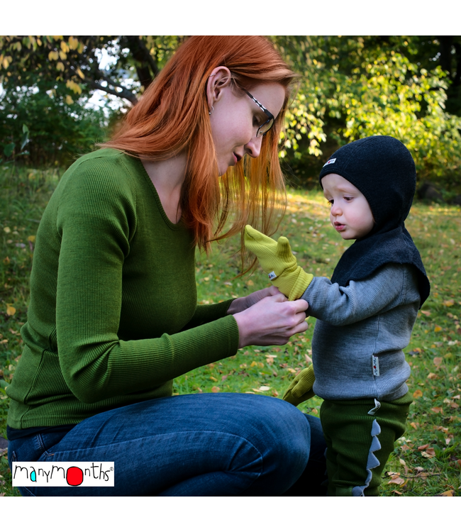 Manymonths Woll-Elefantenmütze - Schlupfmütze Merinowolle - blue mist