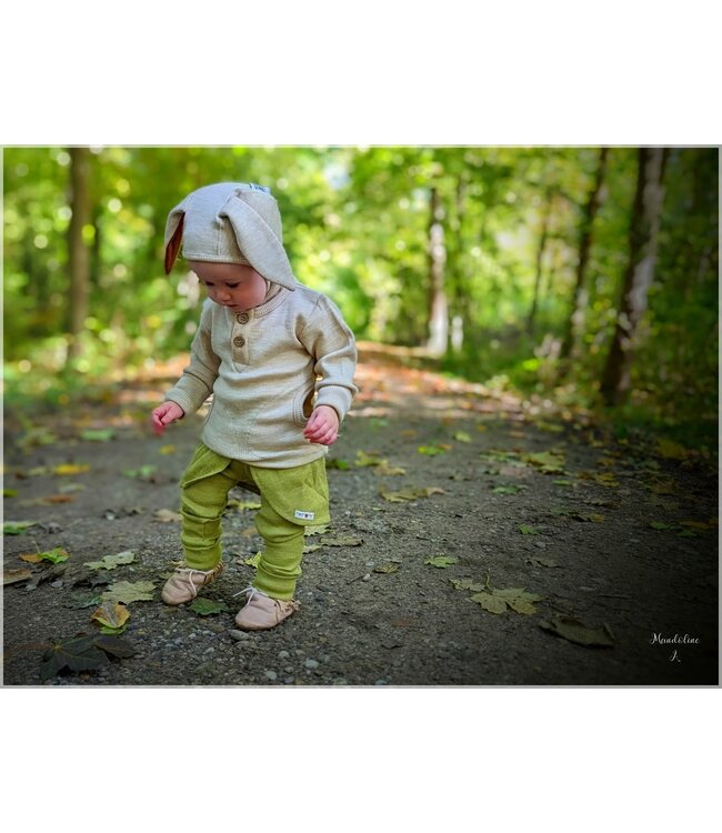 Manymonths Woll-Elefantenmütze - Schlupfmütze mit Hasenohren Merinowolle - acai berry