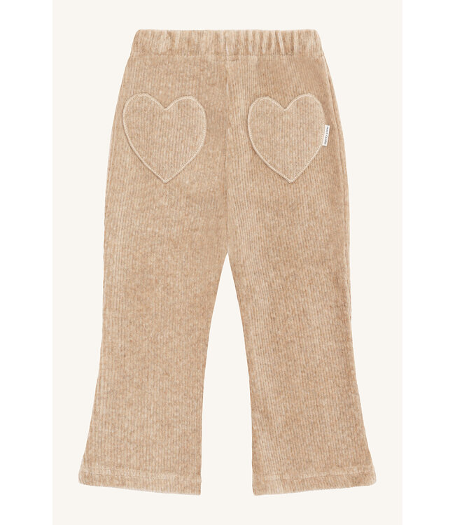 Hust and Claire Velourshose mit Herztaschen - biscuit