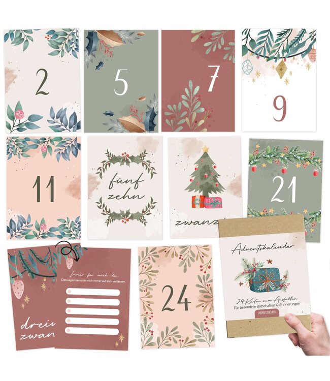 Papierdrachen Adventskalender Pärchen zum Ausfüllen