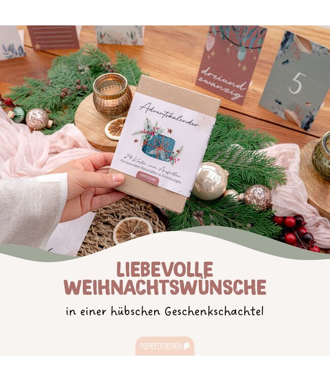 Papierdrachen Adventskalender Pärchen zum Ausfüllen