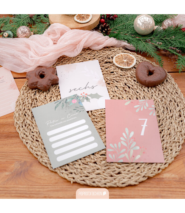 Papierdrachen Adventskalender Pärchen zum Ausfüllen