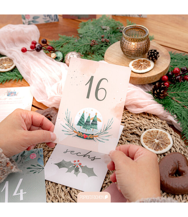 Papierdrachen Adventskalender Pärchen zum Ausfüllen