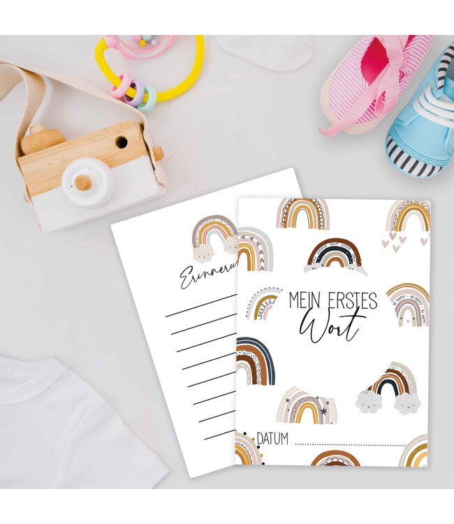 Papierdrachen  32 Meilensteinkarten – Regenbogen – Babys erstes Jahr