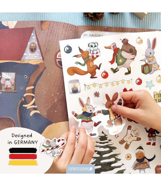 Papierdrachen Kreatives Winterwelt Heft – Malen, Rätseln, Stickern