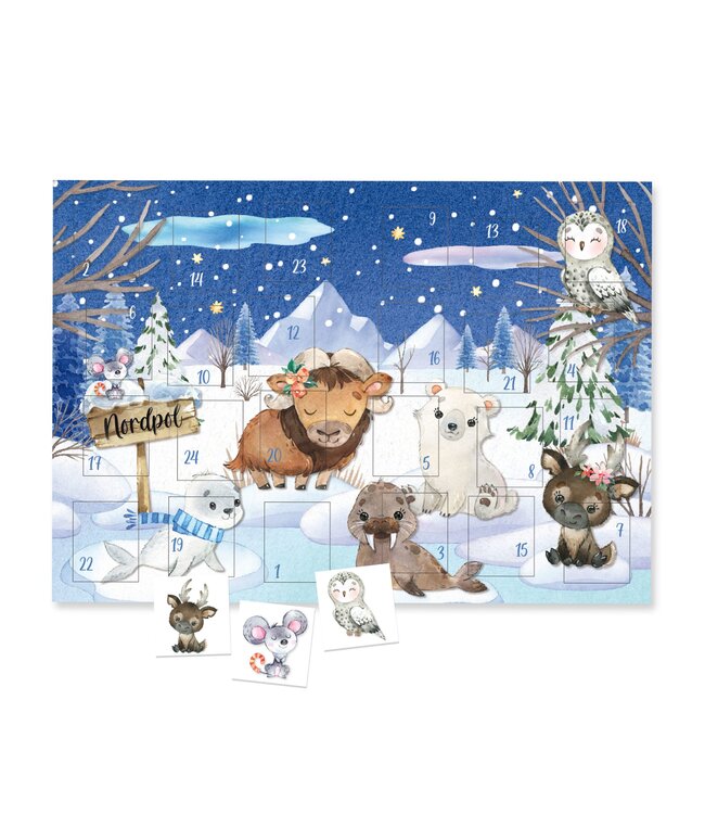 Papierdrachen Tattoo-Adventskalender – Wintertiere