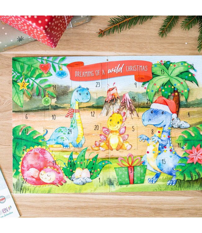 Papierdrachen Tattoo-Adventskalender – Dinosaurier