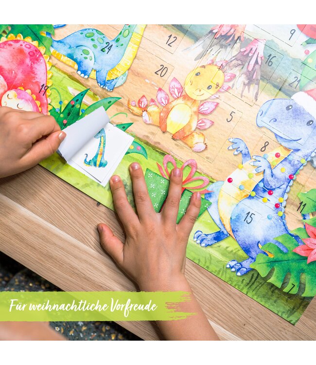 Papierdrachen Tattoo-Adventskalender – Dinosaurier