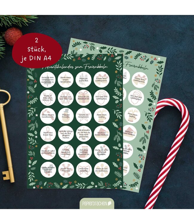 Papierdrachen  Adventskalender zum Freirubbeln – Kleine Auszeit