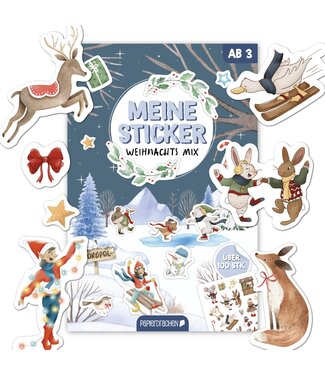 Papierdrachen Stickerblock Weihnachten Aquarell