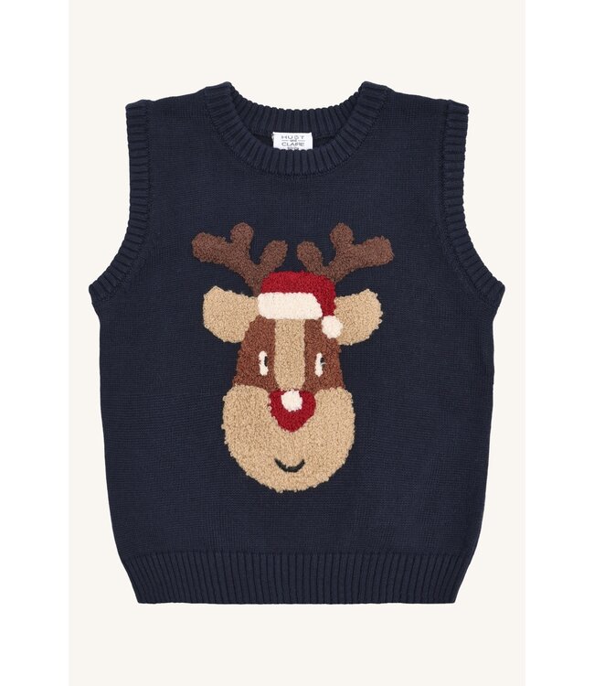 Hust and Claire Princo Pullunder mit Rentier - Biobaumwolle marineblau