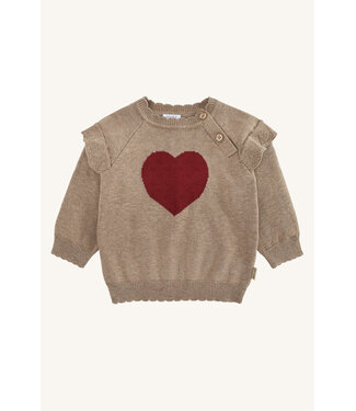 Hust and Claire Pullover mit Herz - Biobaumwolle - biscuit