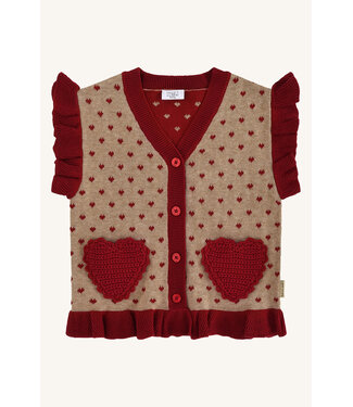 Hust and Claire Strickweste Elli mit Herzen - Biobaumwolle - biscuit