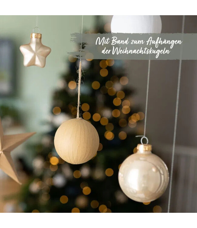 Papierdrachen 13 Weihnachtskugeln aus Pappmaché – Braun