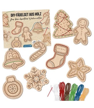 Papierdrachen DIY Fädelset aus Holz – Weihnachten